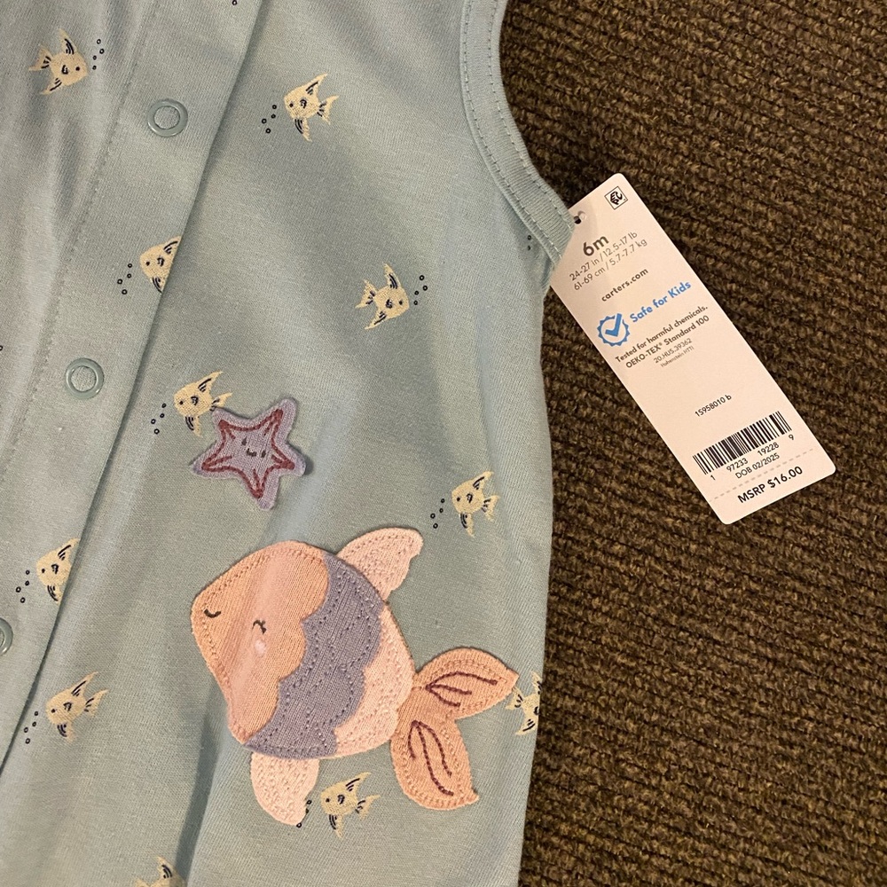 Fish Print Baby Romper - Picture 3 of 3